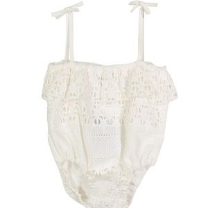 Andy and Evan White Floral + star Bubble Suit